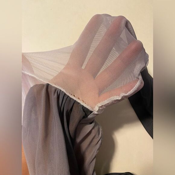 Patrick J designs dance costume black, white, ombre mesh, long sleeve leotard CL - Picture 10 of 10